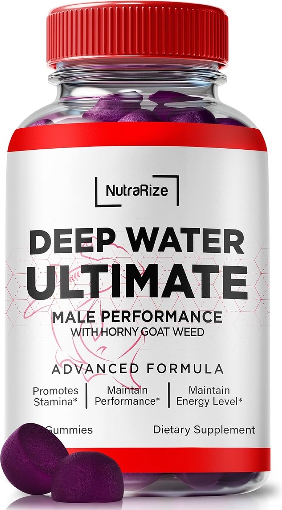 NutraRize Deep Water Ultimate Homme Gummies - Officiel Deep Water Homme Essentials, Premium Deepwater Ultimate Gummies pour hommes, Deep Water Ultimate Homme Gummy, Revue de performance (60 Gummies)
