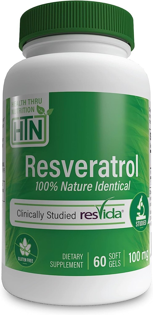 Resveratrol als ResVida 100mg Trans-Resveratrol | Unterstützt gesundes Altern, Cellular Energy Production und Stoffwechsel | Klinisch untersucht und Glutenfrei (Pack von 60)