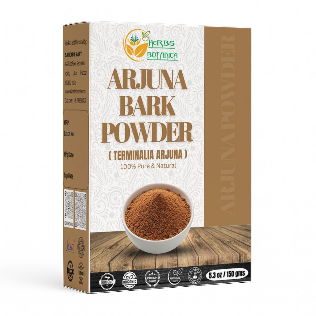 Herbes Botanica Arjuna poudre 100% pur Arjuna poudre d'écorce (Arjun Ki Chaal) pour le thé et le bien-être à base de plantes – Poudre d'écorce d'arbre finement broyée pour usage bricolage – 5,3 oz Pack