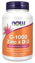 Jetzt Ergänzungen, C-1000 Zink & D-3, Saisonale Immununterstützung *, 100 Veg Kapseln