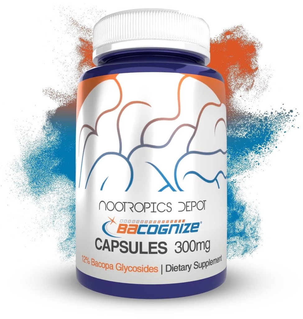 BaCognize Bacopa Monnieri Kapseln | 300mg | 240 Count | Ayurvedic Herb | Nootropic Brain Booster | Unterstützt Stressmanagement | Verbessert Gedächtnis, Kognition + Stimmung