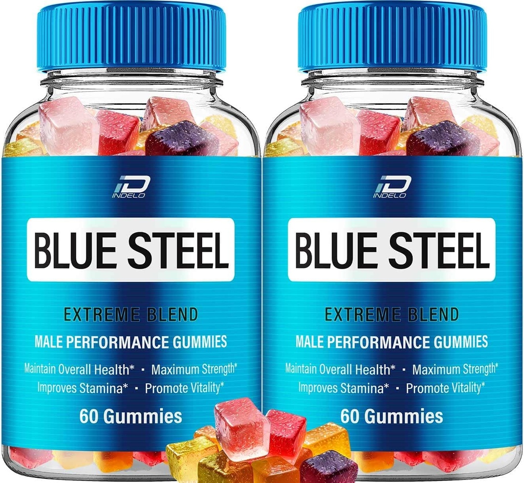 Blue Steel Gummies - BlueSteel Hanf Gummis, Steel Blue Offizielle Formel Hanf Gummis - Natürliche Hanf Öl Advanced Formulation, blaue Stahl Hanf Gummies Bewertungen (2 Pack - 120 Gummies)