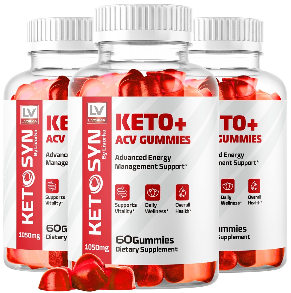 LIVORKA (3 Pack) Ketosyn ACV Gummies, Keto Syn Gummies, Ketosyn Keto Plus ACV Gummies, Ketosyn Keto ACV Gummies, Keto Syn ACV Gummies 1050 MG, Keto ACV Gummies Ketosyn, 180 Gummies für 3 Monate