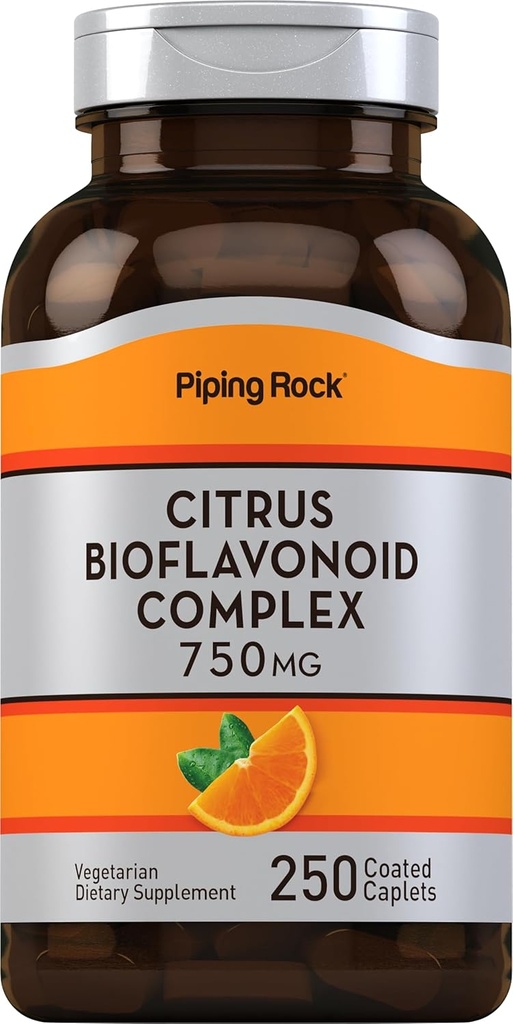 Piping Rock Citrus Bioflavonoids Complex | 750 mg | 250 Caplets | Non-GMO, Glutenfreie Ergänzung