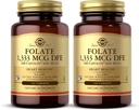 Solgar Folate 1.333 mcg DFE (Metafolin 800 mcg) - 100 Tabletten, Paket von 2 - Prenatales Vitamin - Non-GMO, Glutenfrei, Dairy Free, Kosher - 200 Gesamt Servierungen