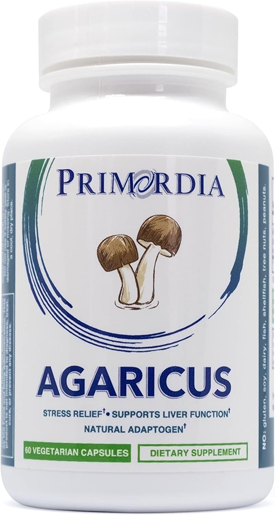 Supplément de champignons Primordia Pur Agaricus, 60 capsules, fermentation à l'état liquide, champignons Agaricus Blazei Murill, anti-stress, soutient les fonctions hépatique et immunitaire