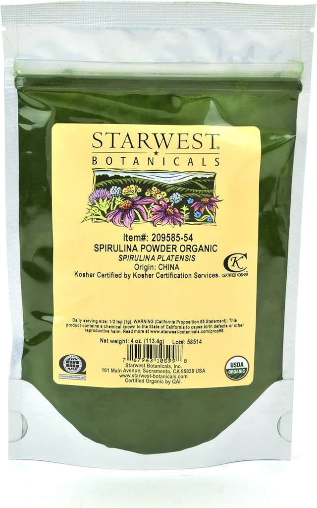 Starwest Botanicals Bio Spirulina Pulver, 4 Unzen