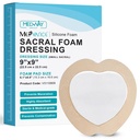 MedVance TM Silicone - Sacral Bordered Silicone Adhesive Foam Wound Dressing, Bed Sore Behandlung Bandage für Sacrum, Größe 9"x 9" (6.1" Pad x 6.6" Pad), Box von 5 Dressings