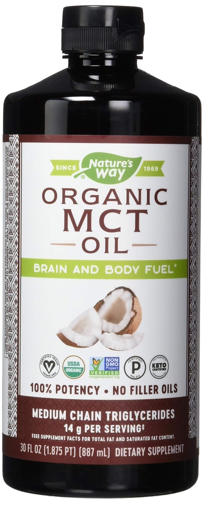 Nature's Way Nature's Way Mct Oil von Coconut Pure Source, No Filler Oils, 14 G von Mcts Per Serving, 30 Fl Oz (Pack von 6)