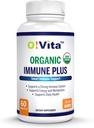Bio Immune Plus, 7-in-1 USDA Certified Organic Immunity Booster, mit 300mg Elderberry, Oregano Blattpulver, Moringa Blatt Pulver (60 Non-GMO, pflanzliche Tabletten)