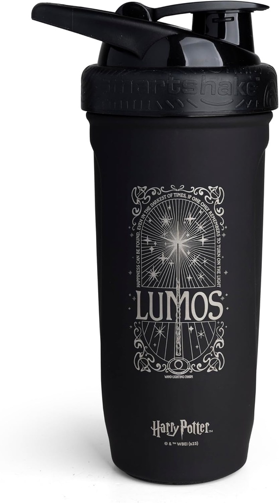 Smartshake Reforce Stainless Steel Harry Potter Lumos Style Shaker Bottle (900 ML /30oz) | Lightweight Resistance Sports Shaker Bottle with a Soft Lid | Leakproof, BPA Free & DEHP Free