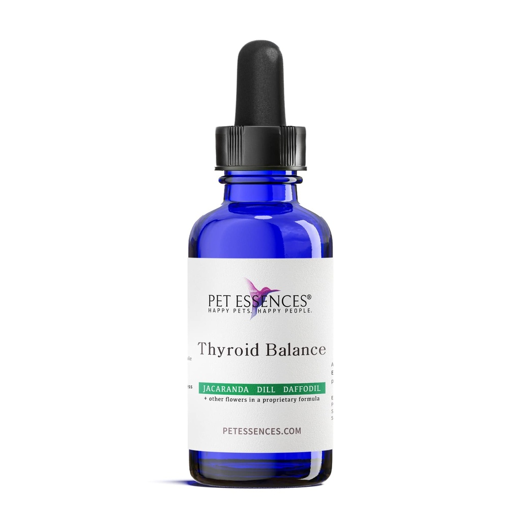 Schilddrüsen-Supplement, 1oz - Flüssige Blume Essenzen für Hunde, Katzen & Pferde, fördert Schilddrüsen Balance & Emotionale Wellness - Sichere, einfach zu bedienen Formel für alle Rassen