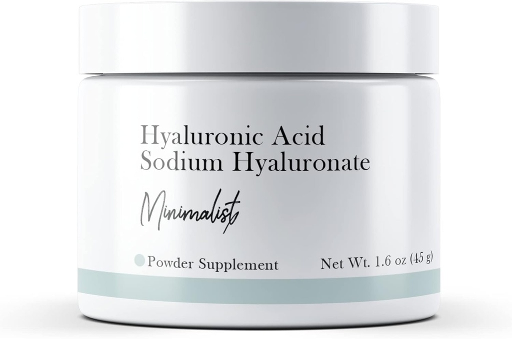 Minimaliste Acide hyaluronique (1,6 oz) Hyaluronate de sodium, poudre, supplément alimentaire
