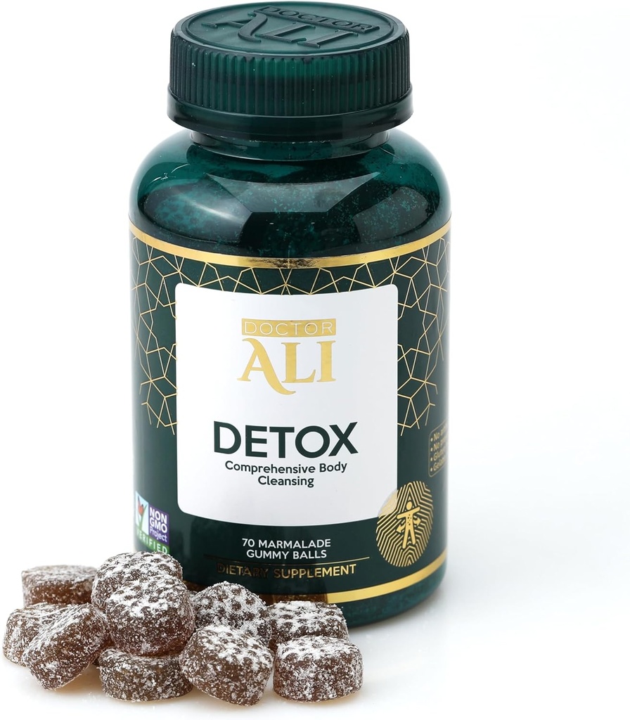 Doctor Ali - Detox Gummies for Comprehensive Body Cleansing | Made with Organic Ingredients | 70 Count | Gluten Free | Gelatin Free | Non-GMO