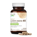 PURE ESSENCE LABS MyPure Lion's Mane 4X - Ultra Strength Brain Support Supplement mit 6:1 Hot Water Extract & 10:1 Extrakt für kognitive Gesundheit, Fokus, Memory & Mental Clarity, 30 Kapseln