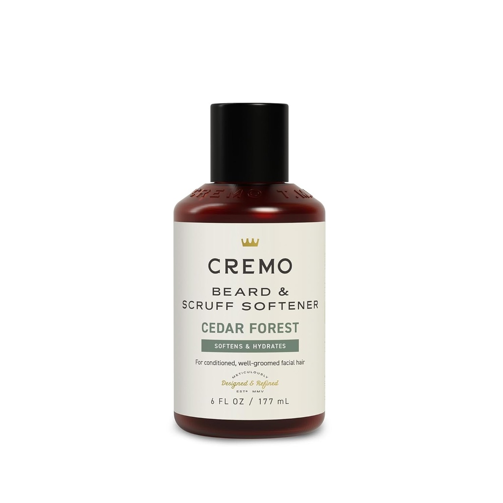Cremo Cedar Forest Beard & Scruff Softener, Erweicht und Bedingungen Coarse Gesichtshaar aller Längen in nur 30 Sekunden, 6 flüssige Unze
