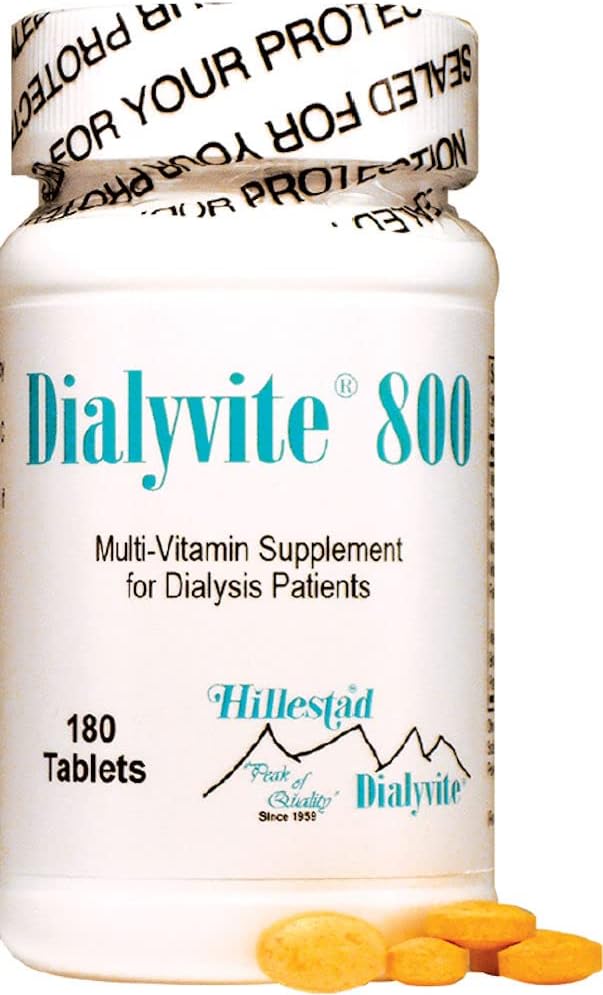 Supplément multivitamine Dialyvite 800 pour les patients dialysés, 180 comprimés