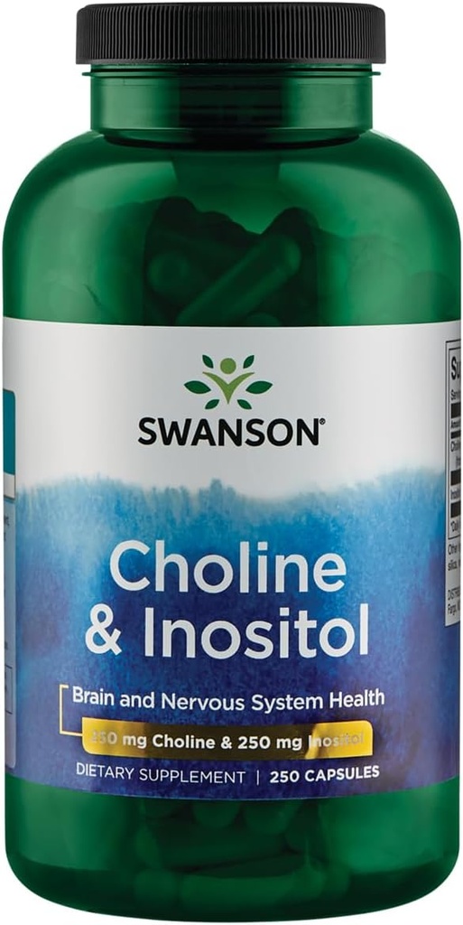 Swanson Choline & Inositol Nerve Unterstützung Mental Function 250/250 Milligramme 250 Kapseln