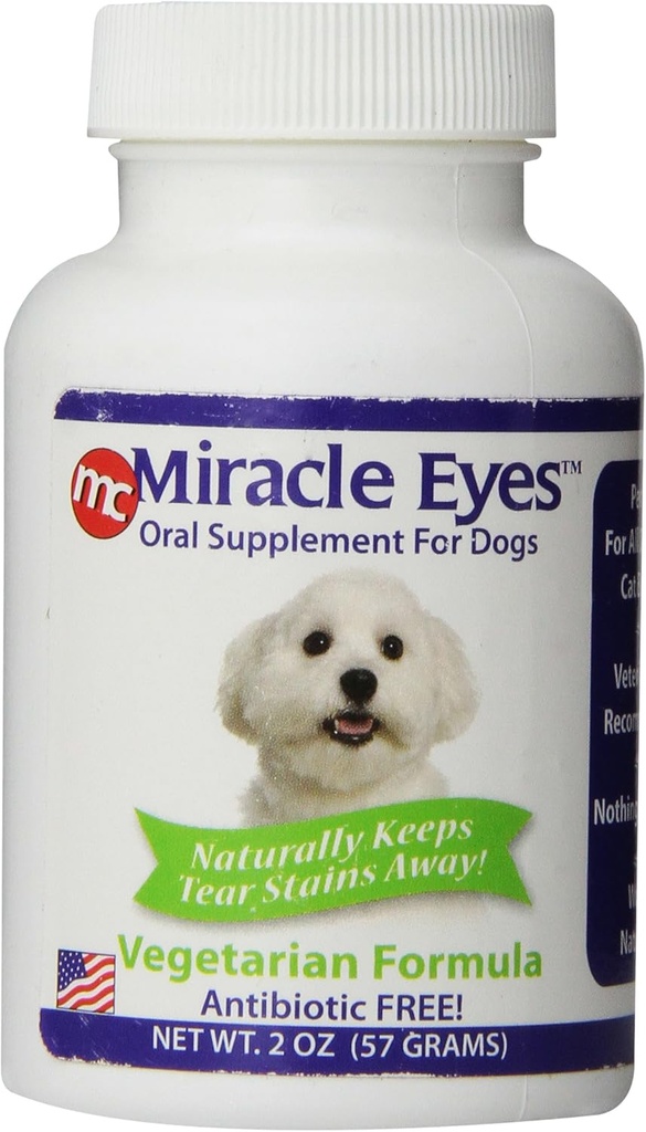 Miracle Care Miracle Eyes Oral Supplement für Hunde, 2 Unze, Probiotika, Tear Stains zu reduzieren, Vegetarisch, Antibiotikafrei