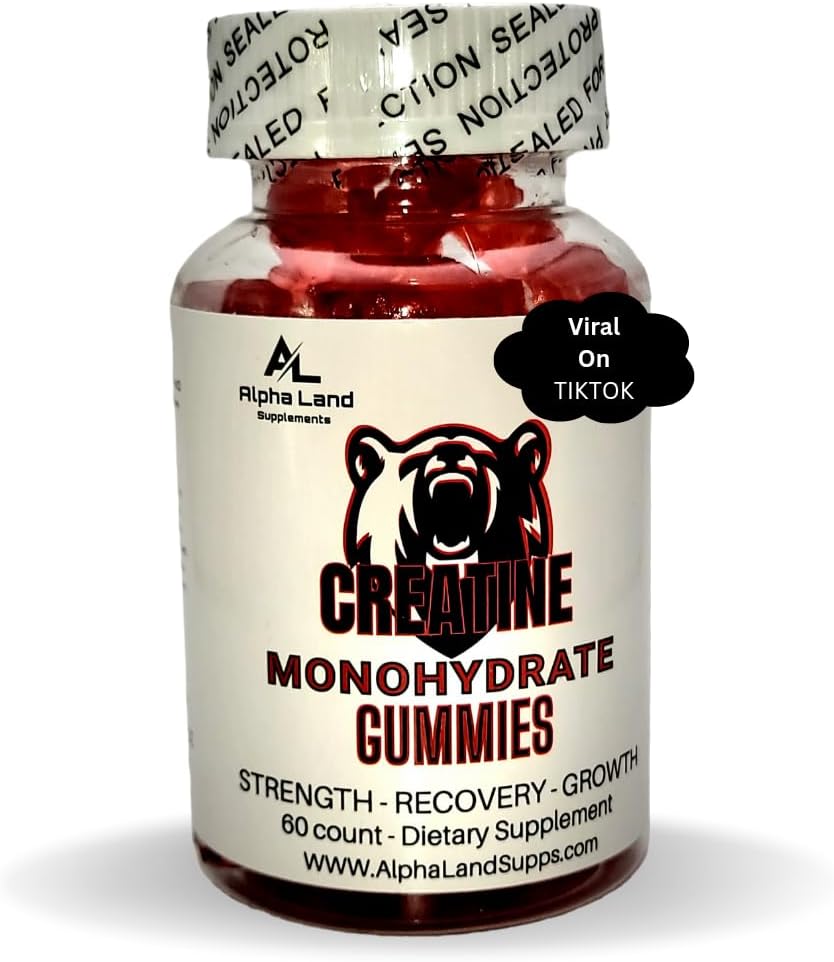 Kreatin Monohydrate Gummie- 5g- 30 Servierungen - Vegan Creatine Gummy Bären für Muskelwachstum, Muskelrückgewinnung, Workout Erholung, Gehirngesundheit - Keine Loading Phase - Keine Bloating