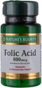 Nature's Bounty Folic Acid 800 mcg Tabletten Maximale Stärke 250 Count (Pack von 6)