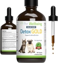 Pet Wellbeing Detox Gold for Dogs & Cats - Gentle Detoxification & Elimination Support, Immune System Care, Nettle, Blessed Thistle - Veterinarian-Formulated Herbal Supplement 4 oz (118 ml)