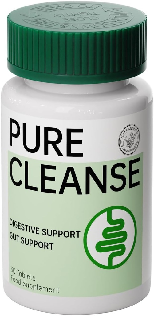 Comprimé pur nettoyant,Détox de Gut & Colon,Soulagement Constipation,Bloating,Nettoyage des serviettes,Support digestif,Formule à base de plantes naturelles,30 Comprimé en forme de coeur