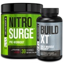 Jacked Factory Nitrosurge PreWorkout in Black Cherry & Build XT Muskelaufbau Bundle für Männer & Frauen