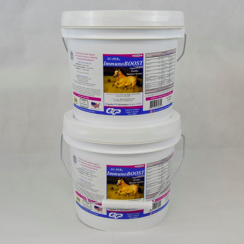 SU-PER ImmunoBOOST Immununterstützung Versorgung - Fortgeschrittene Antioxidante Pferdeergänzung erhöht Immunität und Aids Erholung - 4 Pfund, (2 Pack)