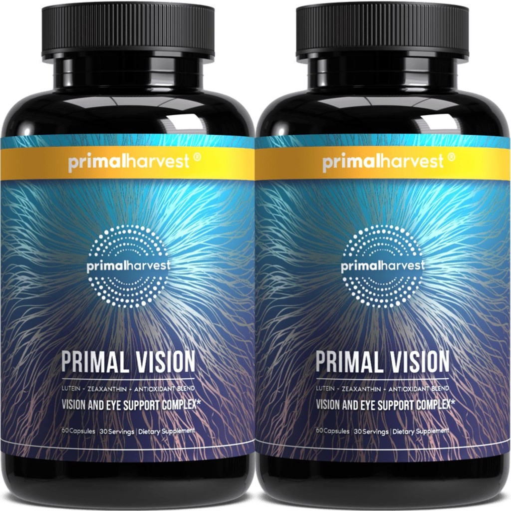 Primal Harvest Primal Vision mit Lutein, Zeaxanthin, Vitamin A und Zink für Augengesundheit, Blue Light Support und Visuelle Klarheit 2 Pack