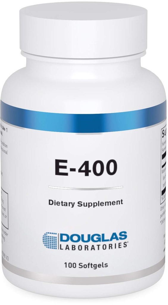 Douglas Laboratories E-400.00 Vitamine E pour la protection antioxydante et le soutien cardiovasculaire.100 Capsules