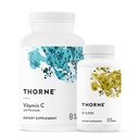 THORNE - essentielle Vitamine Bundle: Vitamin C & D-5000 Complex - Immun-, Knochengesundheit und Energieunterstützung - 60 bis 90 Portionen