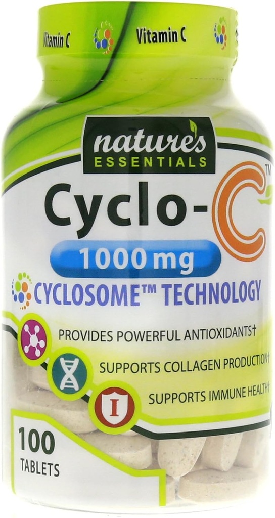 Vitamin C Cyclo-C 1000mg | Bioflavonoide + Cyclodextrin | Advanced Cyclosome Liposomal Delivery | Non-GMO, Glutenfrei, Vegetarisch | 200 Tabletten
