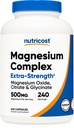 Nutricost Magnésium Complex Extra Strength 500mg, 240 Capsules - Oxyde de magnésium, Citrate et Glycinate - Sans gluten et sans OGM
