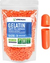 XPRS Nutra Größe 3 Leere Kapseln - 500 Graf Leere Gelatine Kapseln - Pillen DIY Kapsel Füllung - Pure Bovine Pill Gel Kapseln für Do-It-Yourself Ergänzungen (Orange)