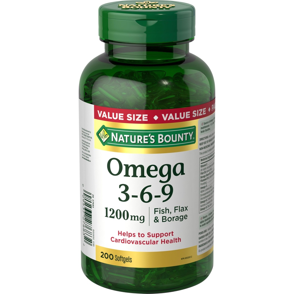 Natur Bounty Omega-3-6-9 1200mg 200 zählt
