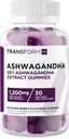 TransformHQ Ashwagandha Gummies 1.200mg, 60 Gummi (Mixed Berry Flavor) - Ashwagandha Kräuterextrakt Ergänzung - 30 Servierungen, Glutenfrei, Non-GMO
