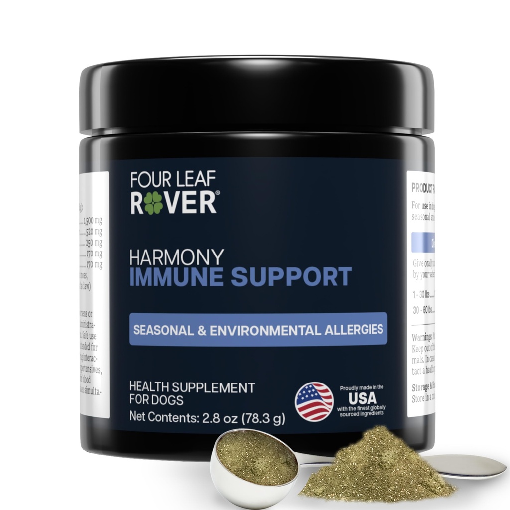 Harmony - Skin & Coat Supplement mit Quercetin für Hunde - Balanced Histamine Unterstützung für saisonale und ökologische Allergien - Veterinär formuliert