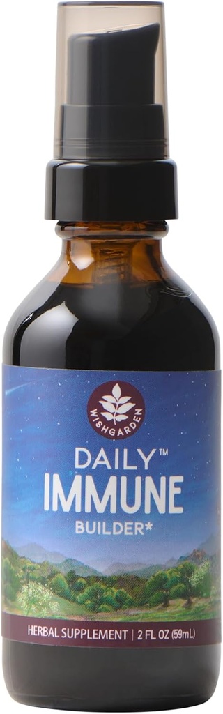 WishJarden Herbs Daily Immune Builder with Black Elderberry & Astragalus - Formule quotidienne de soutien immunitaire pour les adultes, booster système immunitaire à base de plantes avec des mûres, 2oz