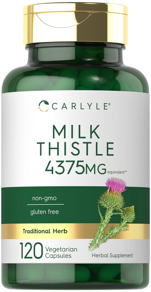 Carlyle Milk Thistle Supplement | 120 Kapseln | High Potency Extract | Vegetarisch, Non-GMO, Glutenfrei
