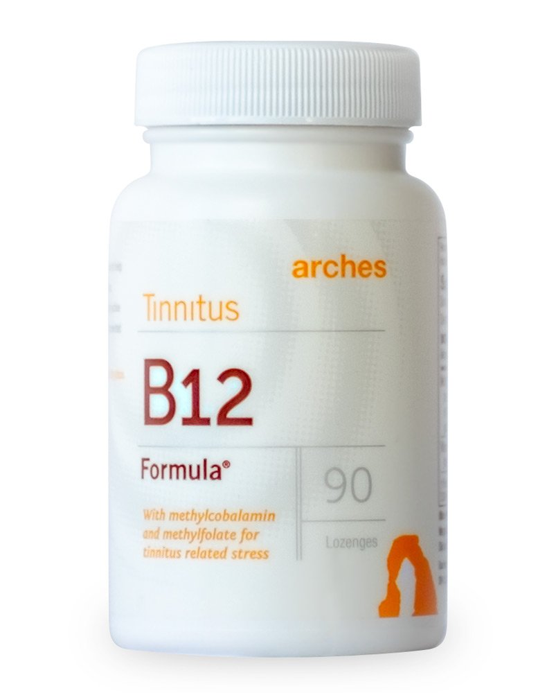Arches Acouphène B12 Formule – Méthylfolate 400 mcg, méthylcobalamine 1000 mcg, 90 Lozenges, approvisionnement de 3 mois