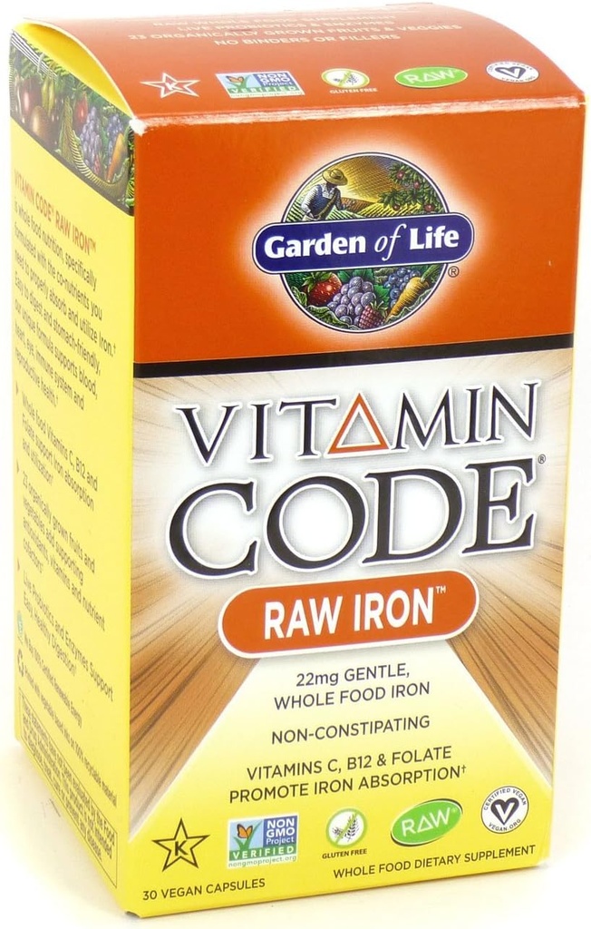 Garten des Lebens Vitamin Code Roheisen, 30 Kapseln (2 Pack)