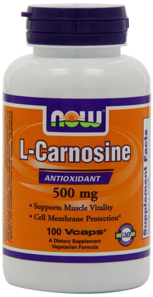 Jetzt Lebensmittel, L-Carnosine 500mg 100 VegiCaps (Pack von 2)
