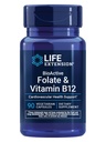 Life Extension BioActive Folate & Vitamin B12, fördert Herz, Gehirn & GI Tract Gesundheit, Non-GMO, Glutenfrei, Vegetarisch, 90 Kapseln