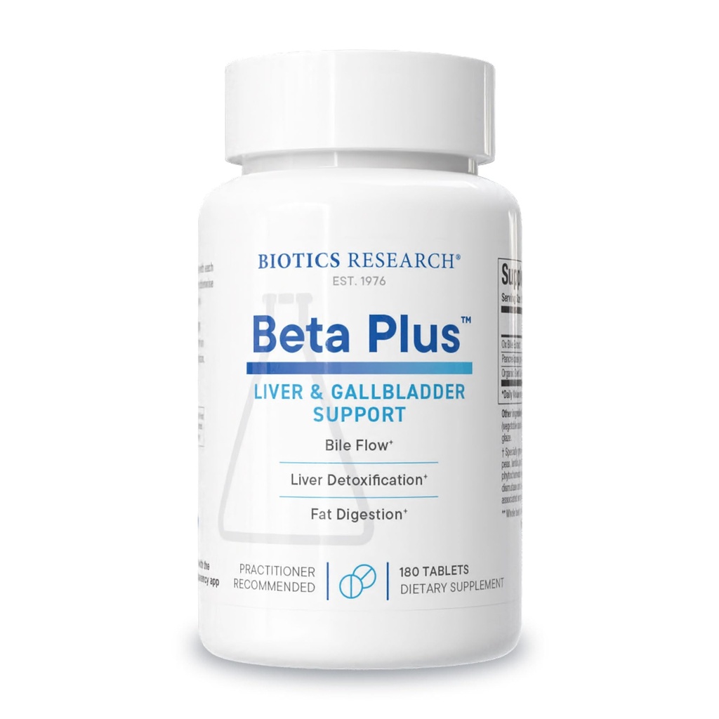 Biotics Research Beta-PlusTM Nutritional Ox Bile Salts Verdauungsenzym Ergänzung für Bile Produktion für keine Gallbladder-Supports Gesamtlebende Funktion, hilft Fett Verdauung, liefert Betaine 180 Tabs