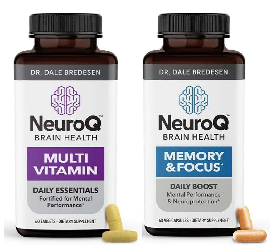 LifeSeasons NeuroQ Memory & Focus mit Multi-Vitamin - Erhöht die kognitive Leistung und gesunde Gehirnfunktion - Unterstützt Immunität - 120 Kapseln