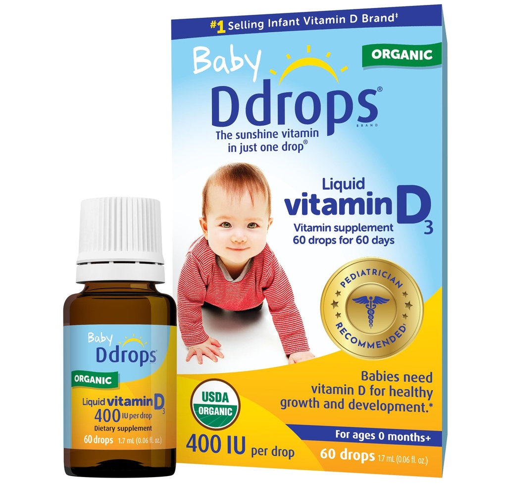 Ddrops Baby 400 IU, Vitamin D, 60 Tropfen 1.7mL (0.06 Fl. Oz (Pack von 1))