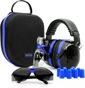 Yewltvep Shooting Ear Protection Gun Range Ear Protection mit Earmuffs, Gun Safety Glasses, Earplugs, Hard Storage Case