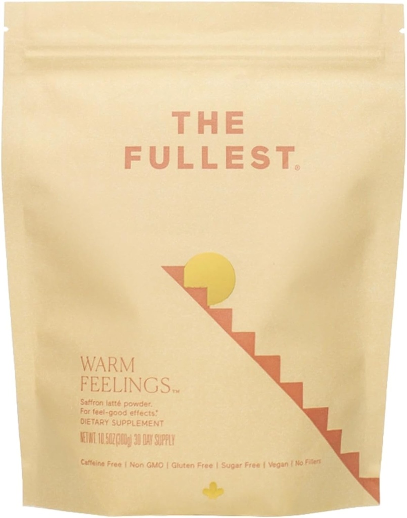 THE FULLEST - Saffron Latte 30 Day Supply - Saffron, Cardamom und Kokosmilch basiertes Wellness-Pulver für Mood und Schlaf-Unterstützung, Sugar-Free, Vegan, und Gluten-Free, 30 Portionen