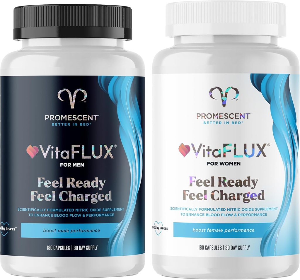 VitaFLUX Triple Power Nitric Oxid Ergänzung für männliche Leistung + VitaFLUX Frauen Nitric Oxid Booster Ergänzung, erhöhen Zirkulation, Energie & Herz Gesundheit, Leistung, Stamina, Energie